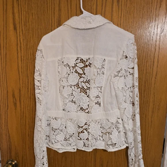 INC International Concepts Women's White Lace Blazer - Picture 3 of 5